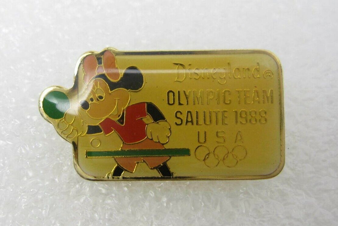 1988 Vintage Disneyland Olympic Team Salute Minnie Mouse Lapel Pin (A632)