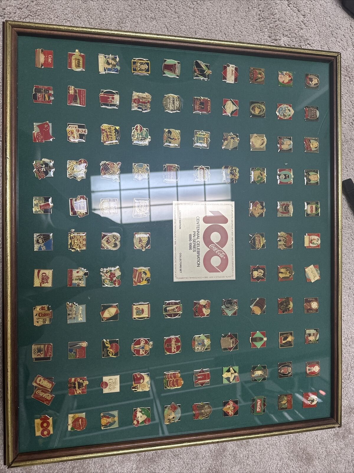 Coca-Cola Centennial Celebration Pin Series 1886-1986 Complete Set of 100 RARE
