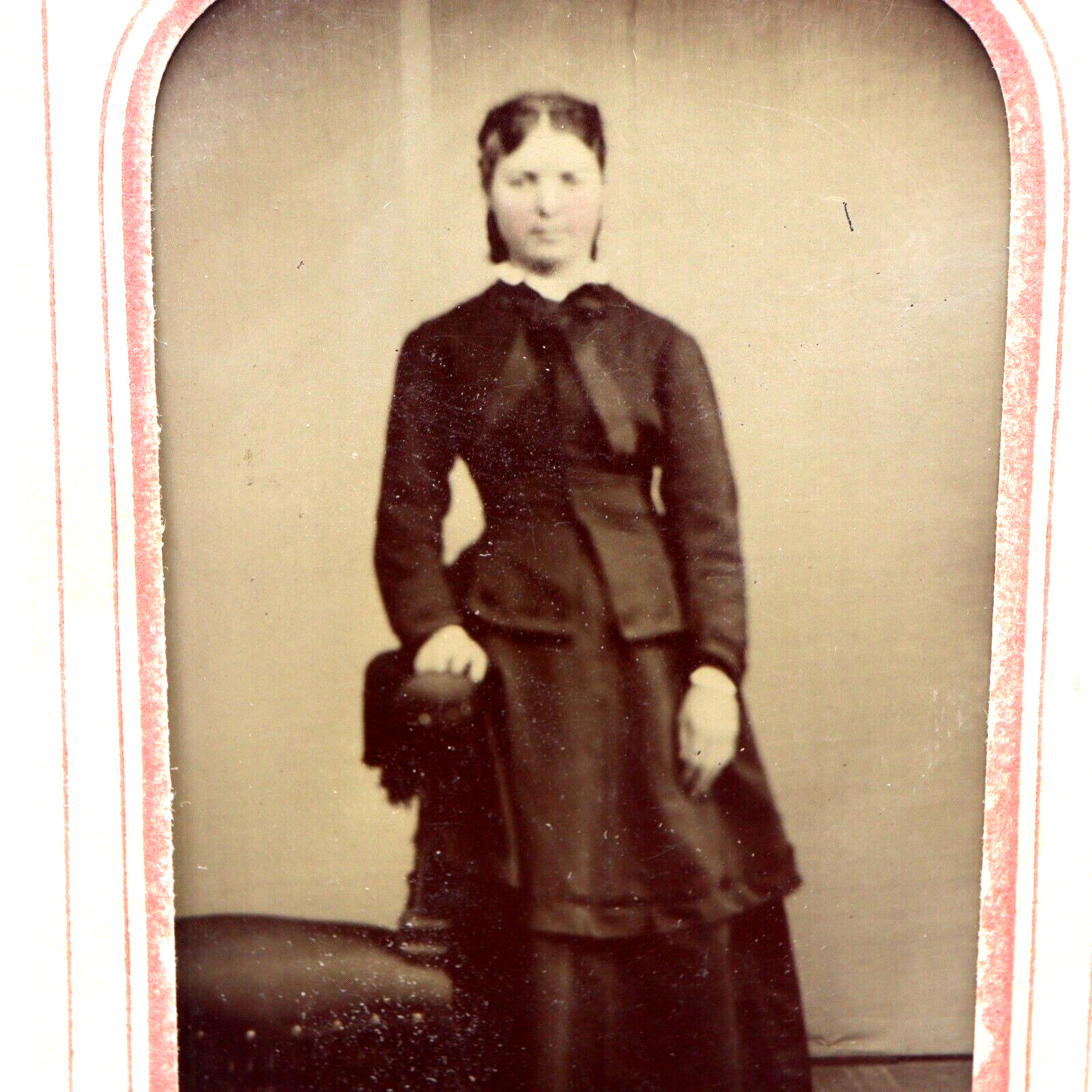 Antique Tintype Photo Very Beautiful Tall Young Woman Lena Durben Keota Iowa