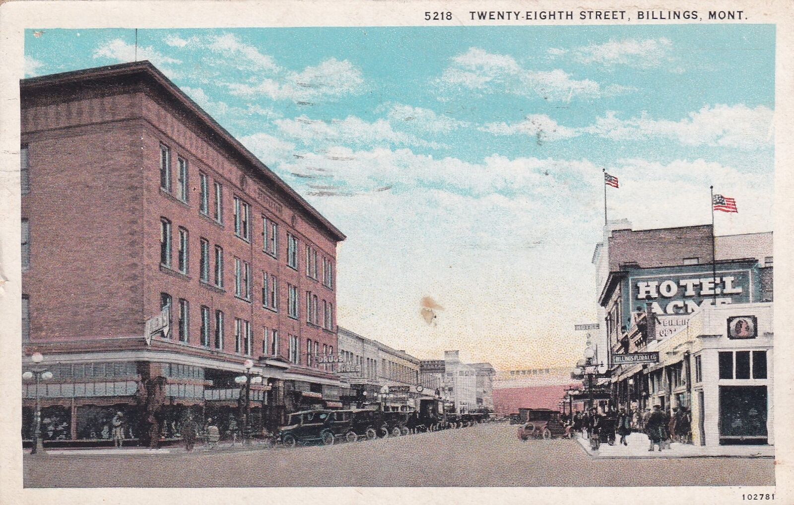 Billings Montana MT Twenty-Eighth Street 1932 Nevada MO Postcard C53