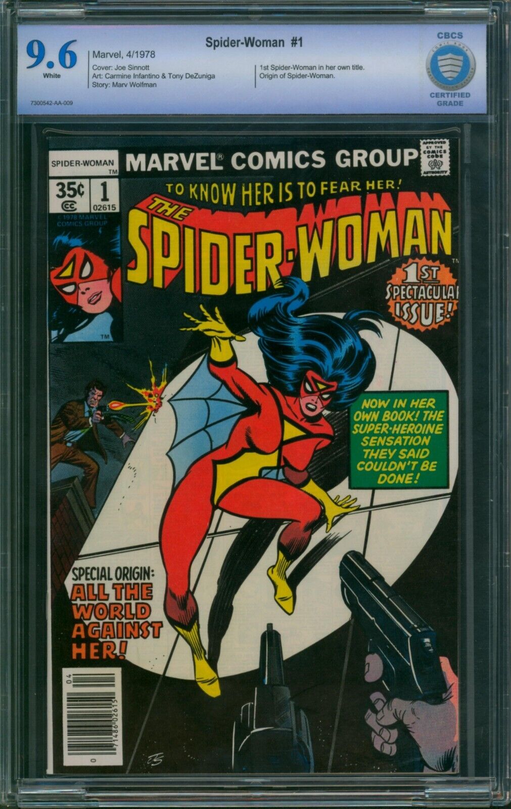 Spider-Woman #1 (1978) ⭐ CBCS 9.6 WHITE PGs ⭐ New Origin Jessica Drew Key Comic