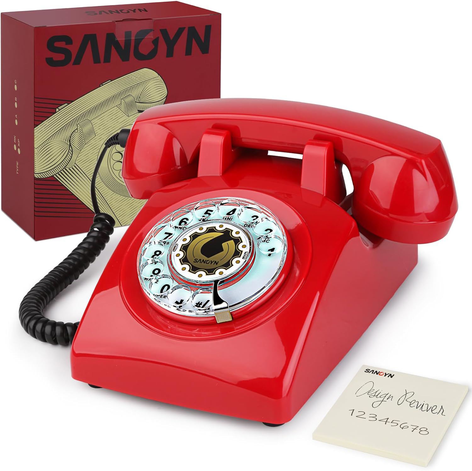 1960s Classic Old Style Rotary Phone Vintage Telephone for Landline with Mechan