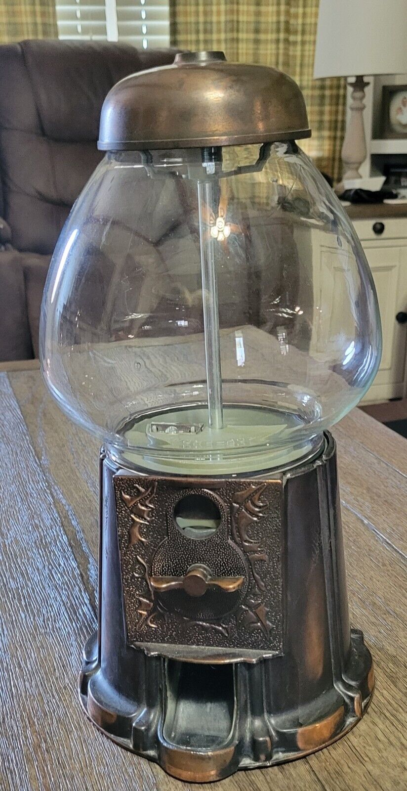 Vintage Copper Carousel Gumball Machine