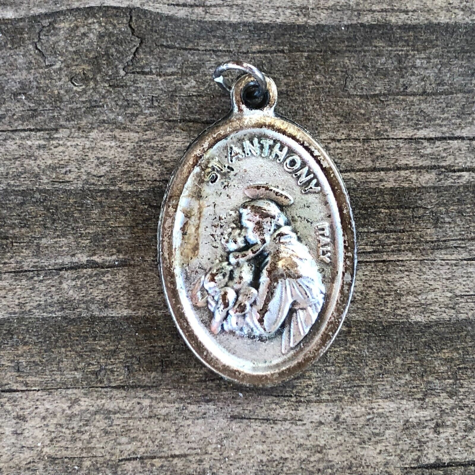 Saint Anthony Medal Pray For Us Italy Religious Vintage Antique Small Italian