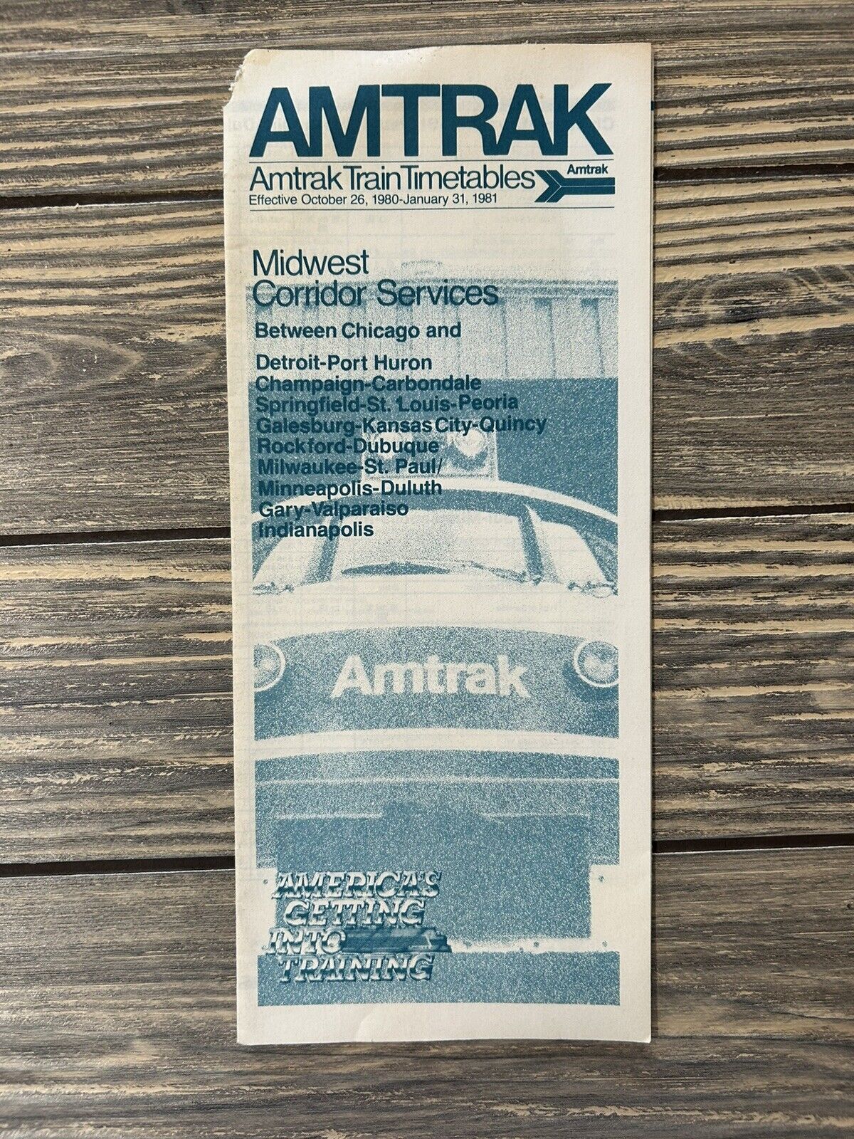 Vintage October 26 Through January 31, 1981 Amtrak Train Time Tables Chicago