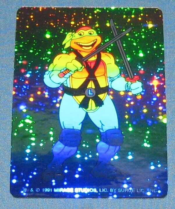 RARE Teenage Mutant Ninja Turtle Hologram LEONARDO 1991 Mirage Studio