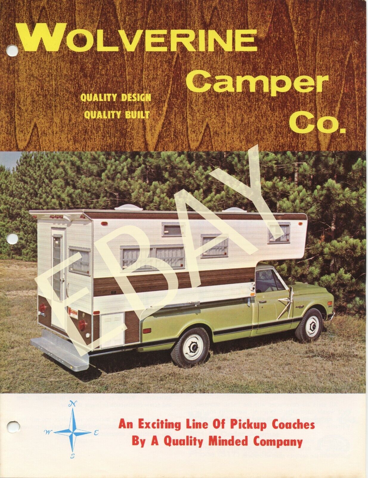 Wolverine Camper Co 801 E Cedar Ave Gladwin MI Circa 1971 Slide In Pickup Truck 
