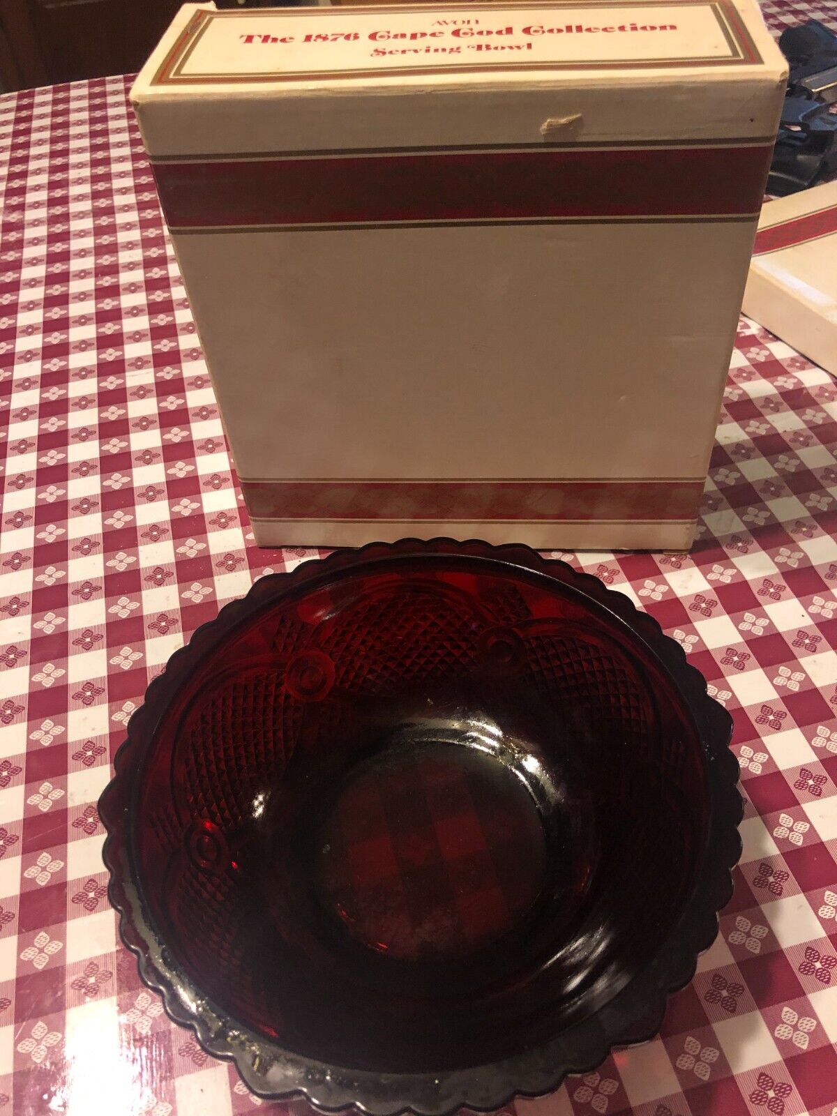 Vintage Avon Cape Cod Ruby Red Serving Bowl