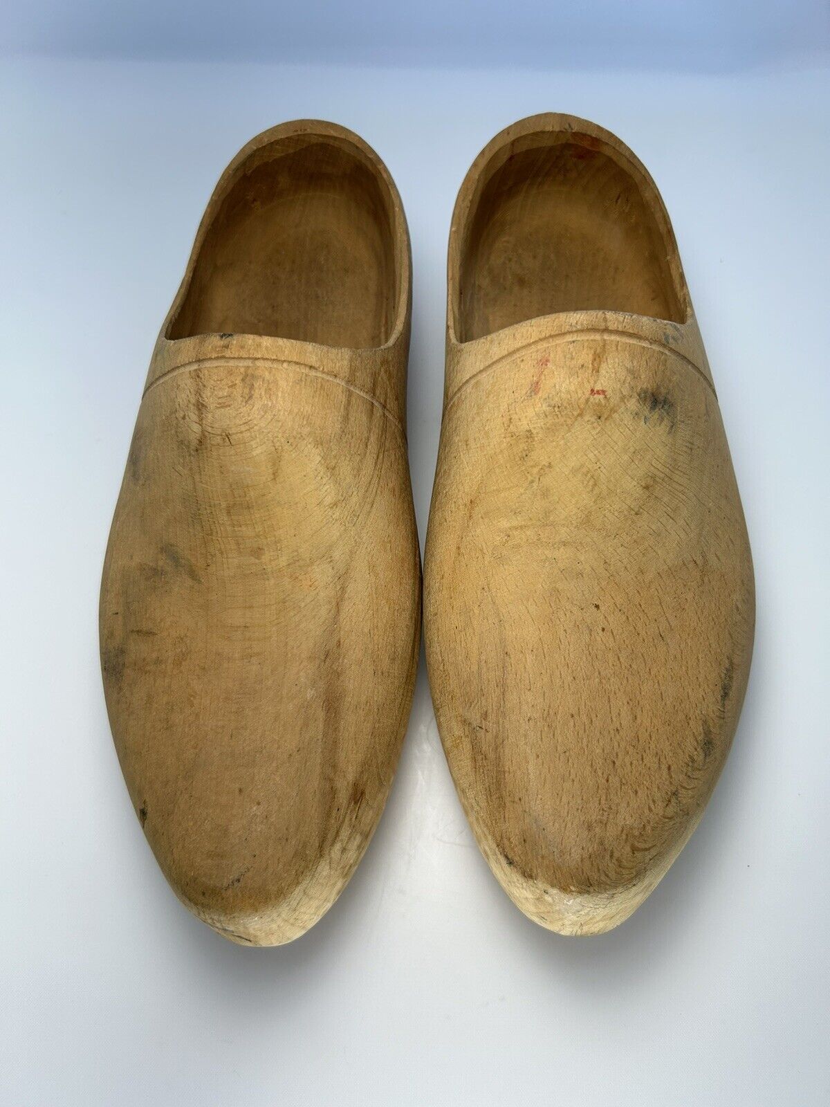 Vintage Hand Carved Dutch Wooden Shoes/Clogs Unpainted Women\'s Size US 7.5
