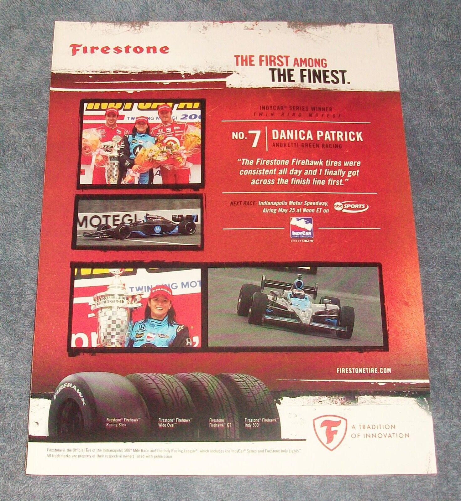 2007 Firestone Tires Ad Danica Patrick Indy Car Win \