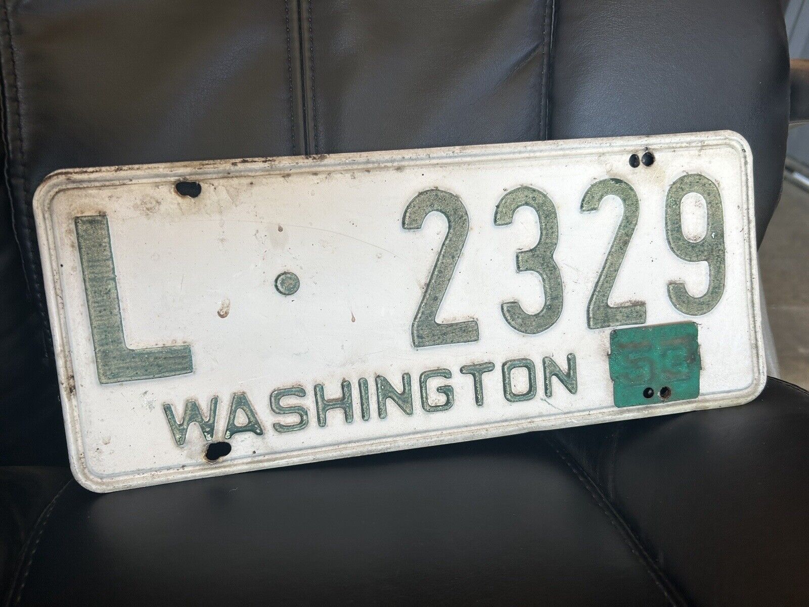 1950 Washington License Plate With 1953 Metal Tag Car Truck Lewis County Farm