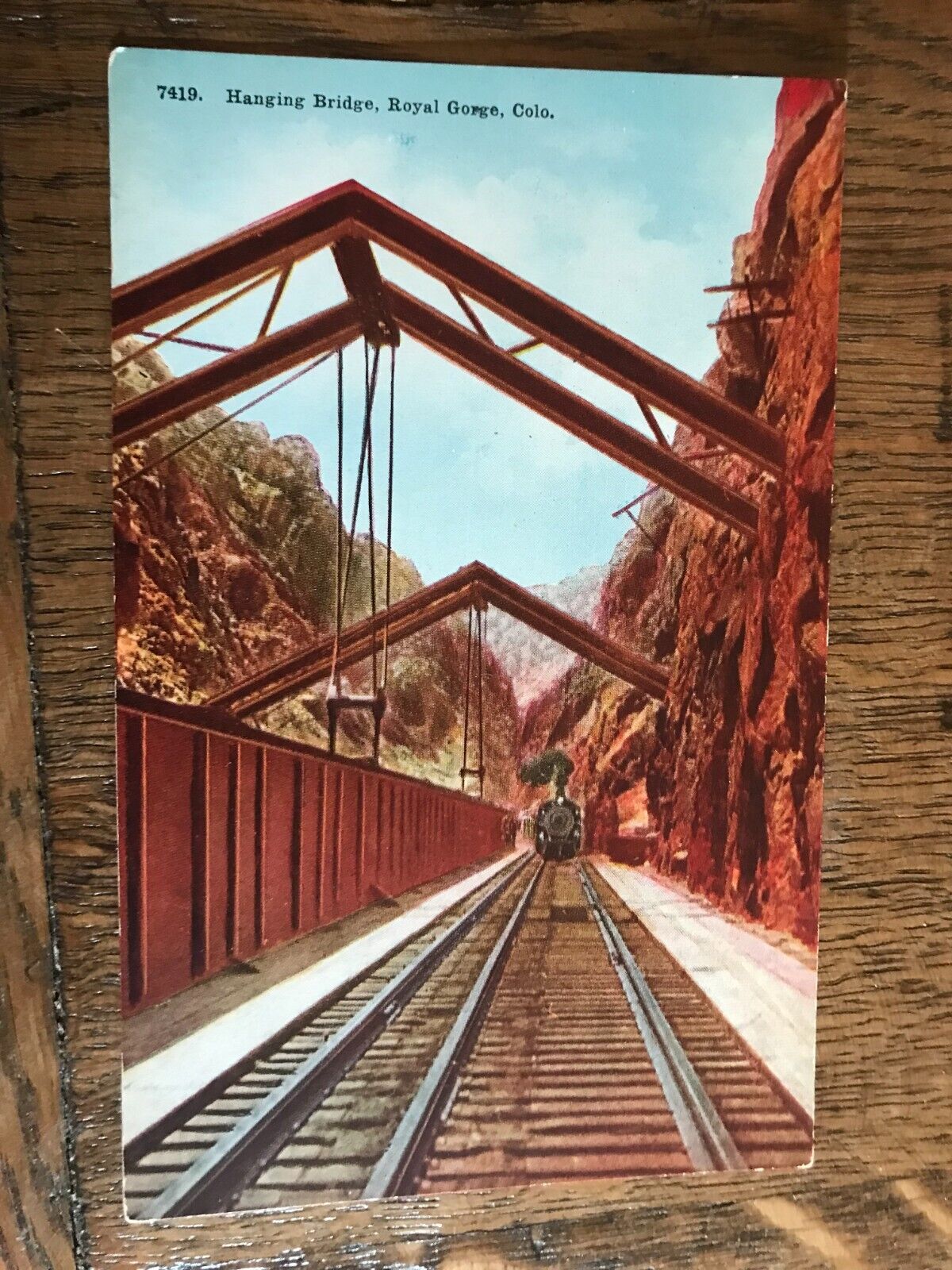 Hanging Bridge Royal Gorge Colorado Postcard