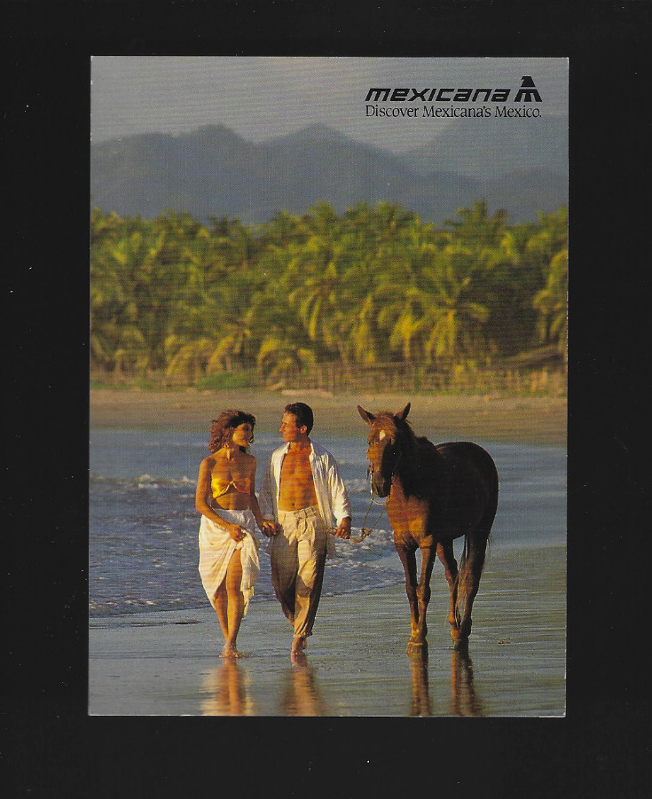 Vintage Mexicana Airlines Postcard Discover Mexicana\'s Mexico Unposted