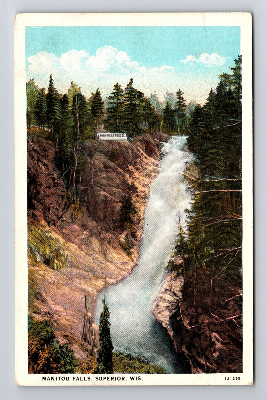 Superior WI-Wisconsin, Manitou Falls Vintage Souvenir Postcard