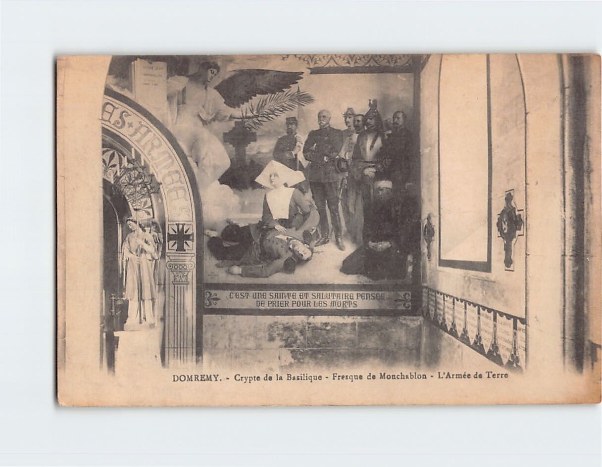 Postcard Old Basilica of Domremy Fresco and Altar of the Crypt France
