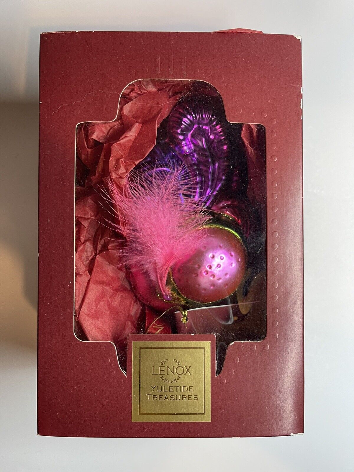 Lenox Yuletide Treasures PARTY GIRLS Blown Glass Hat Ornament, Christmas, MIB