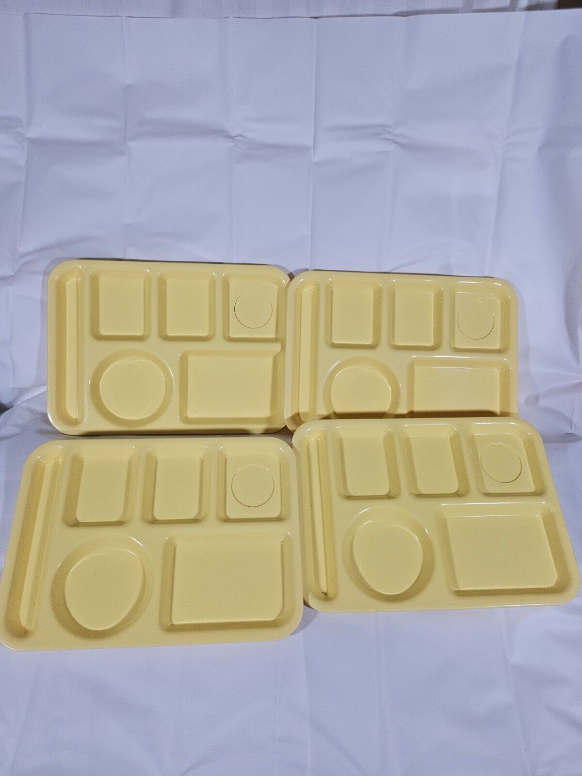 Silite Vintage Cafeteria Trays 614 Lot of 4 Yellow Chicago USA 🔥