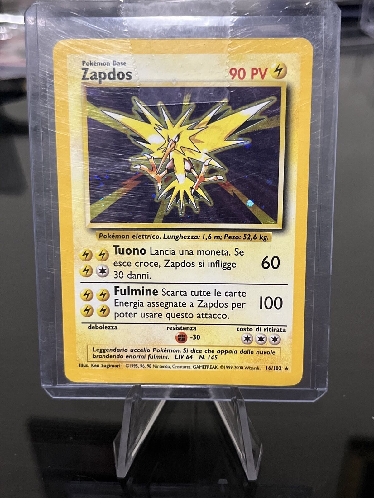 Zapdos 16/102 Holo Italian Base Set Single Rare Pokemon Card