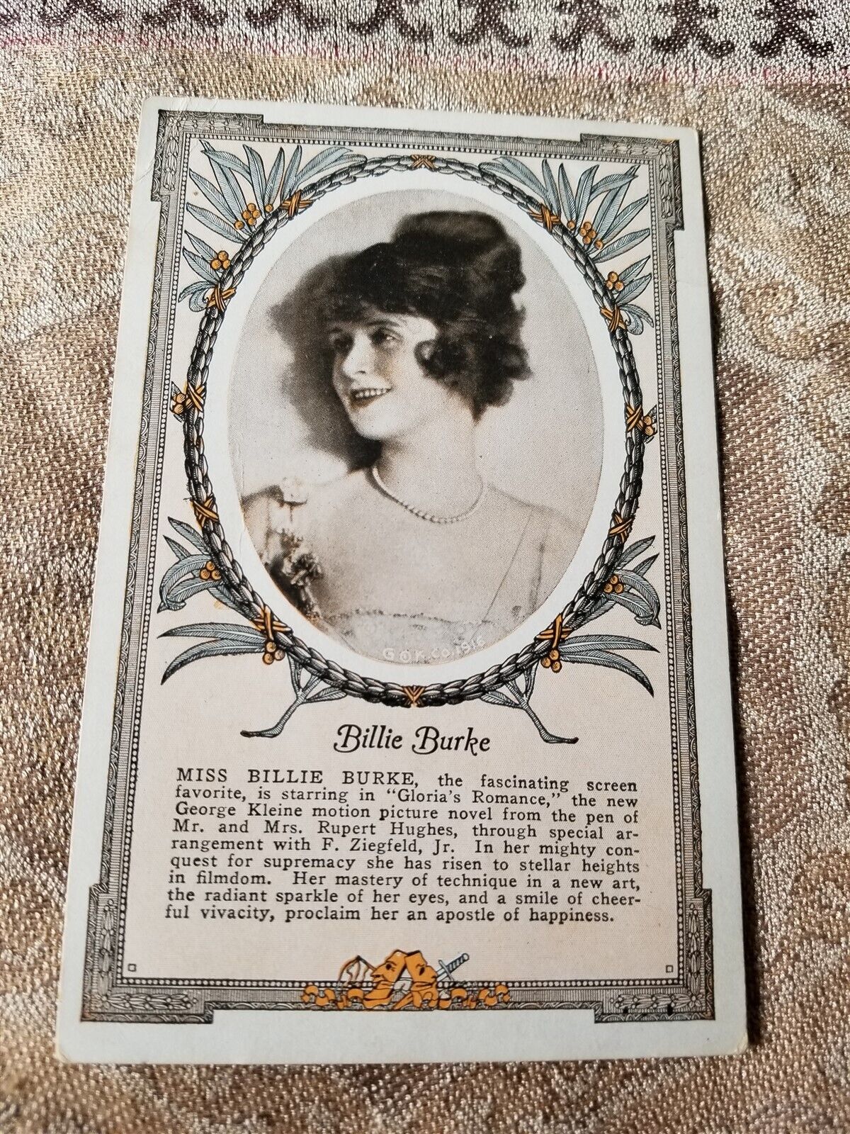 Antique Postcard - Pre-1923 - Billie Burke Biography - Blank - M19