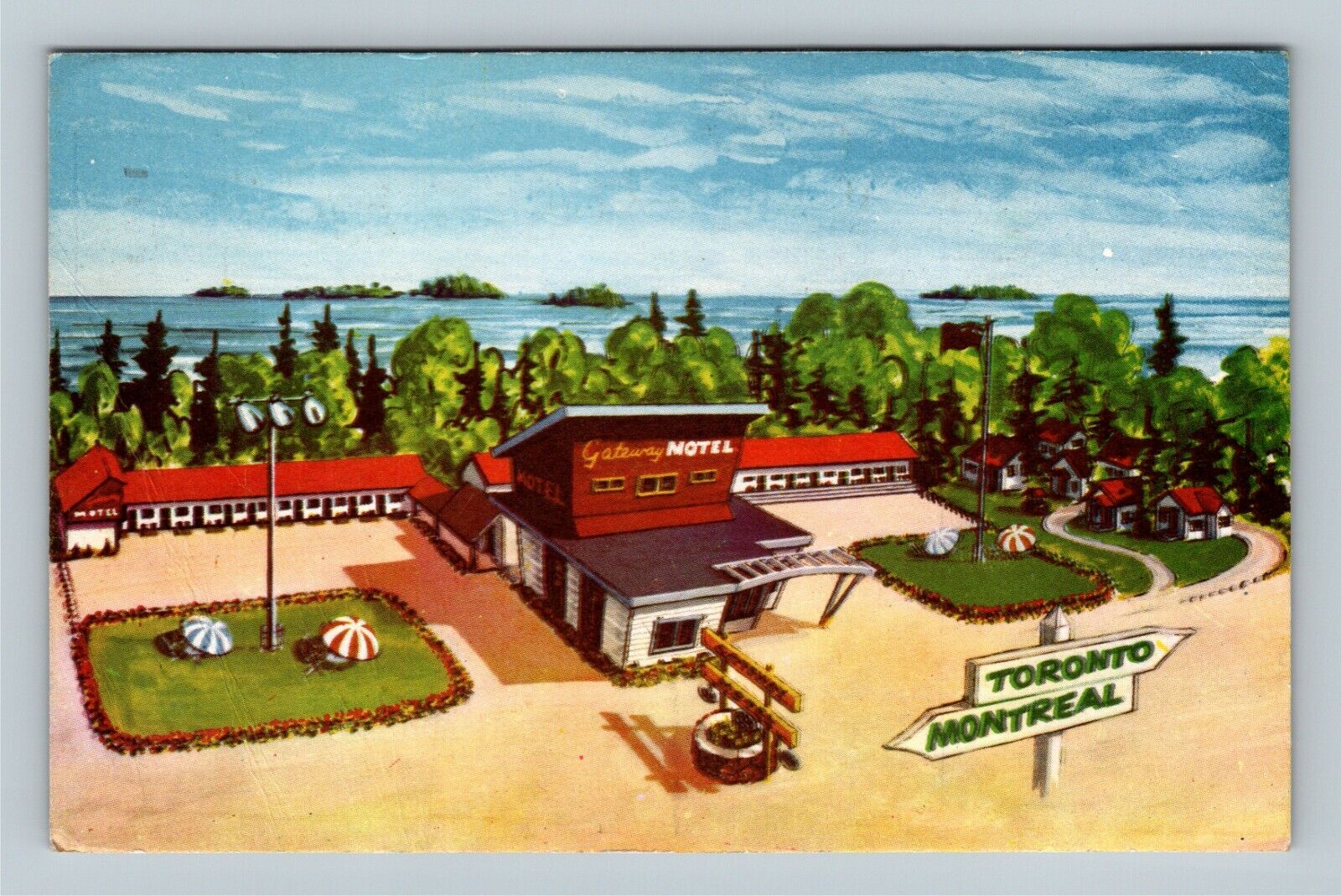 Gananoque Ontario, Gateway Motel, Canada c1960 Vintage Postcard
