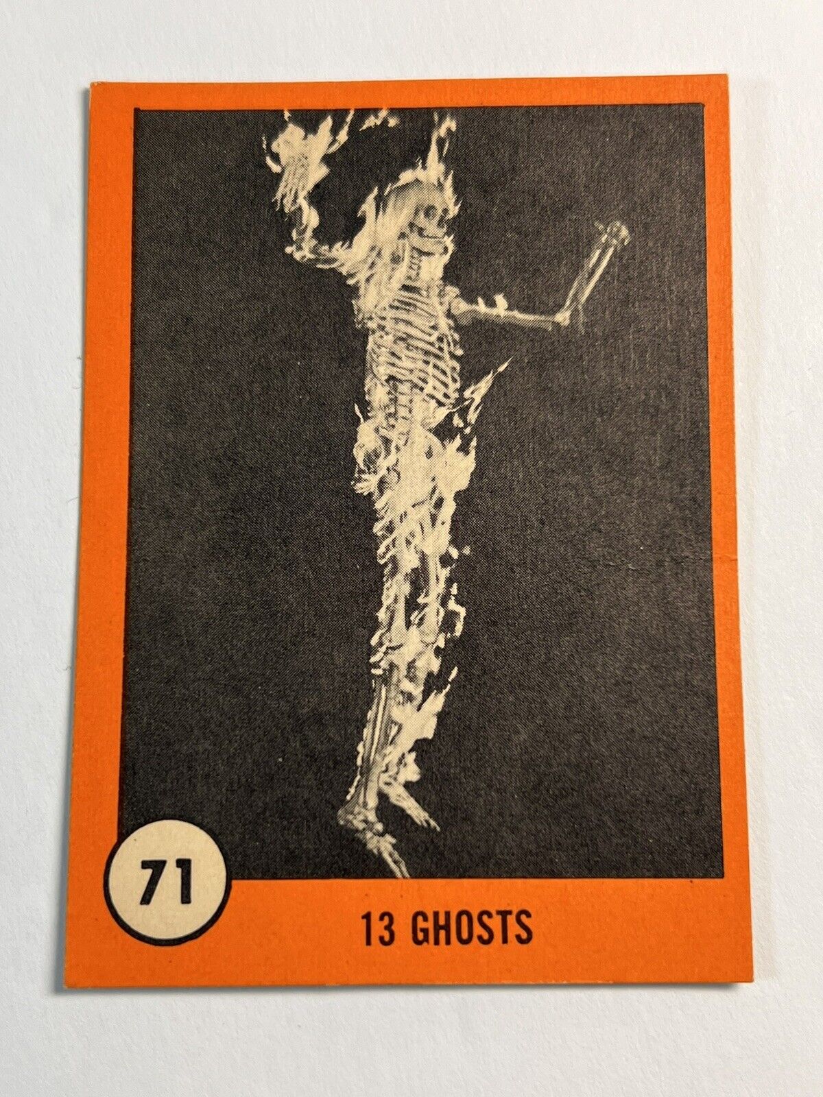 1961 Nu-Cards Vintage HORROR Cards 13 Ghosts NM #71 Orange Series 2