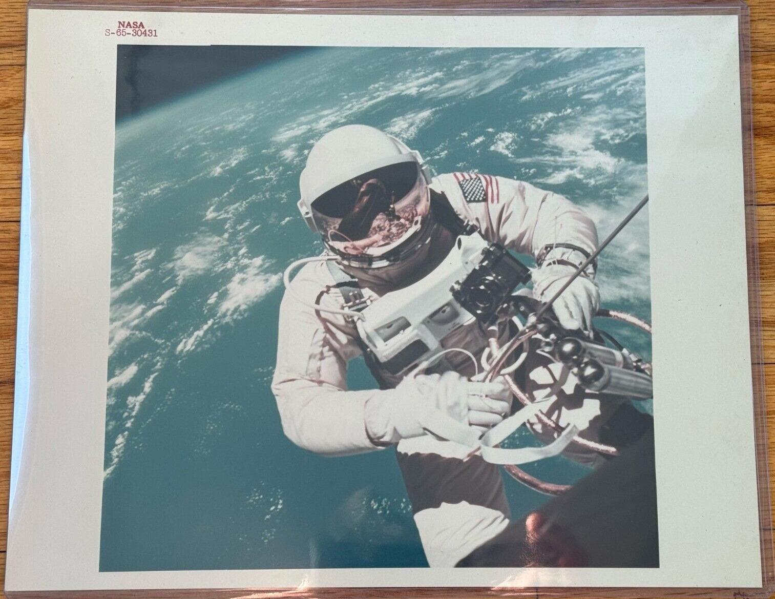 NASA Spacewalk EVA Photo Gemini IV Ed White - Red # S-65-30431 - A Kodak Paper