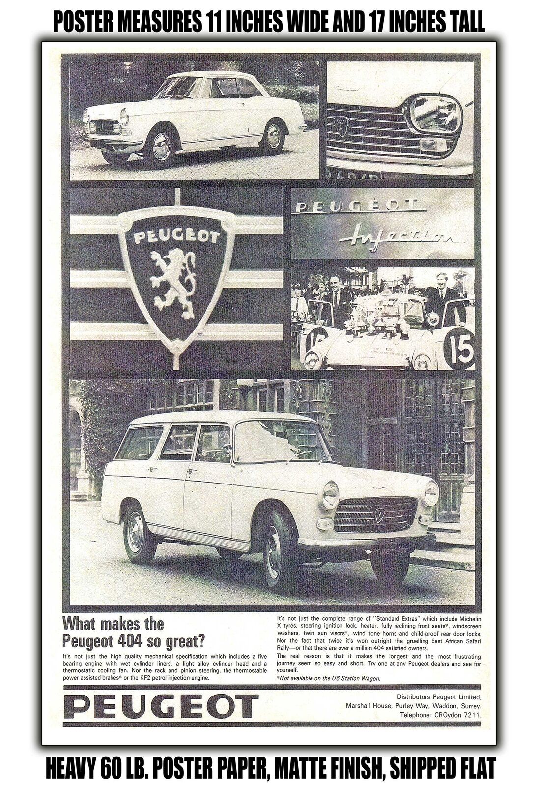 11x17 POSTER - 1967 Peugeot 404 What Makes the Peugeot 404 So Great