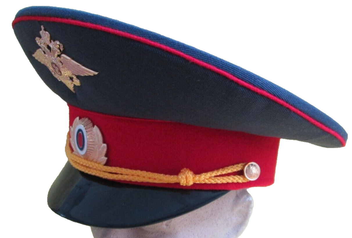 Original 2009 New Russian Police Officer Visor Hat/XL/Red Tab