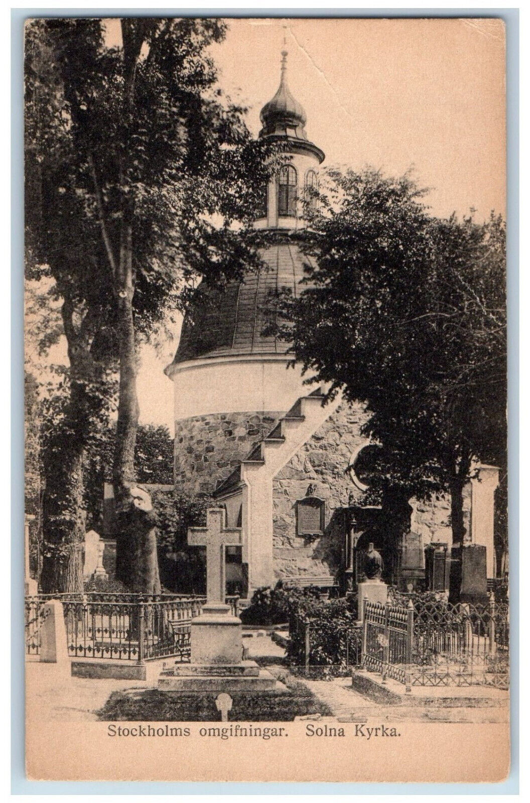 Solna Sweden Postcard View of Solna Christian Church c1910 Antique Posted