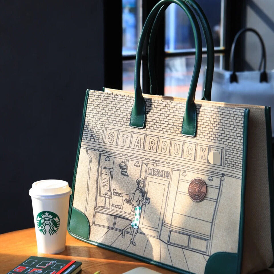 Starbucks 2021NEW 50th Anniversary Limited Edition Leisure Large Tote Bamboo Bag