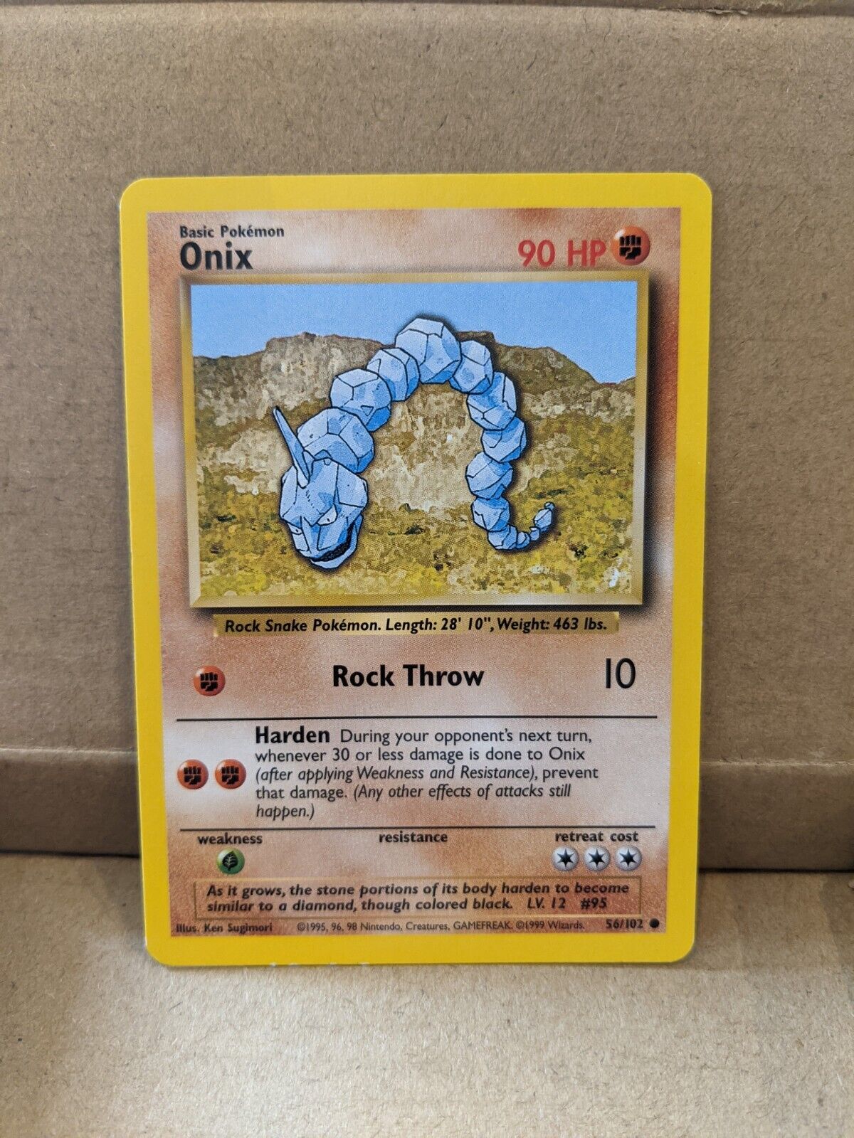 Pokémon TGC, Onix, Base Set, 56/102, Common, WOTC, NM
