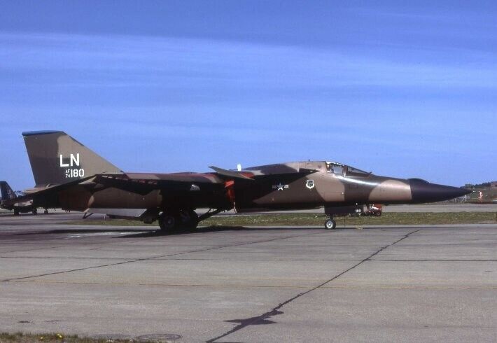 Original colour slide F-111F 74-0180 48th TFW RAF Lakenheath, UK May 1979.