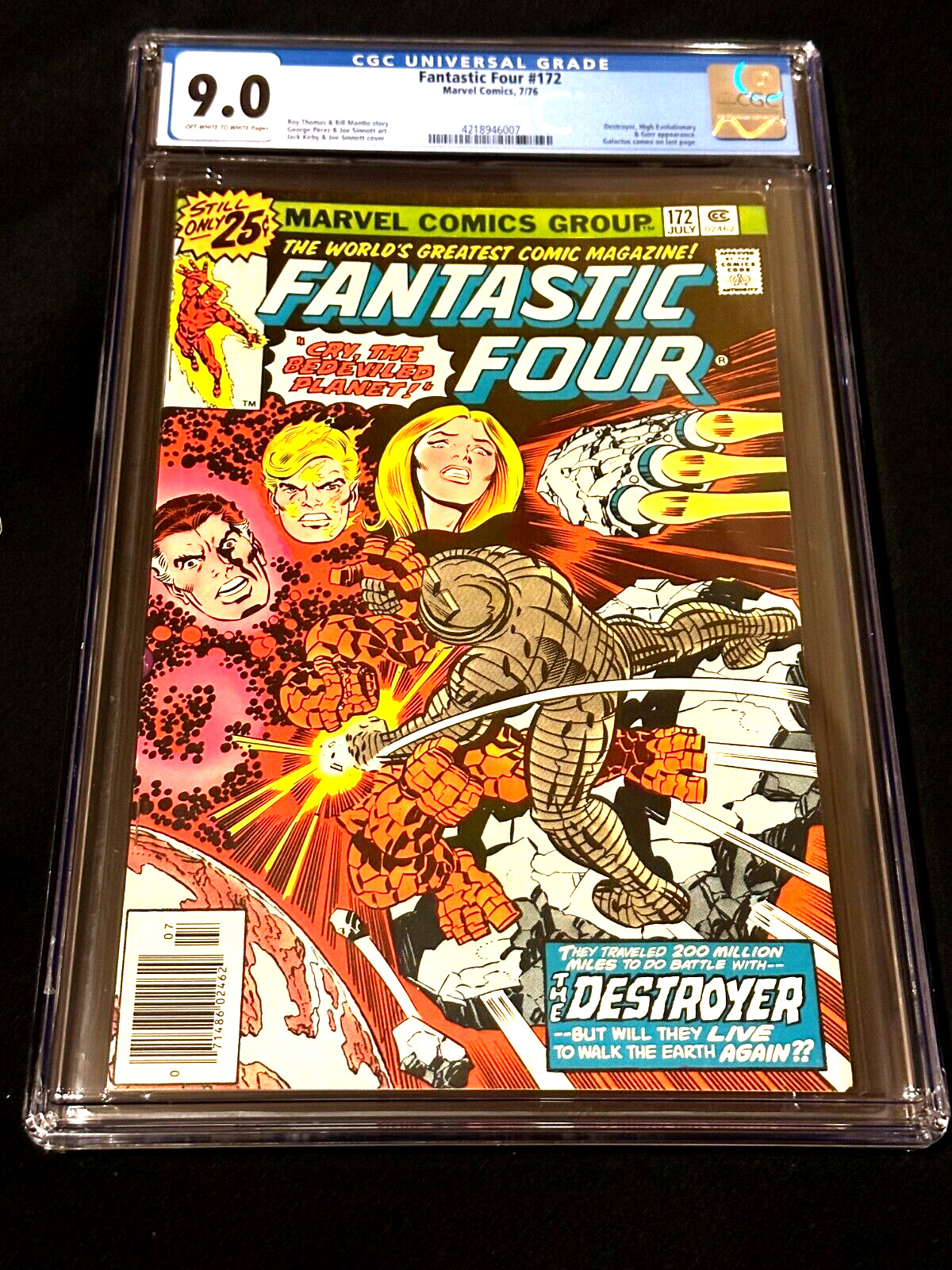 Fantastic Four #172 (1976) CGC 9.0  High Evolutionary, Galactus - Perez Art