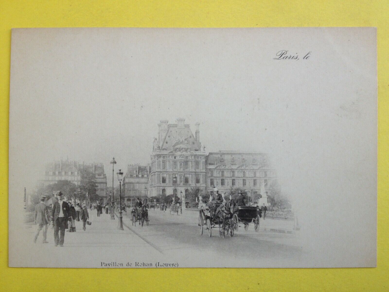 cpa PARIS in 1900 Transport Circulation COUPLING CAR CAR CAR Horses