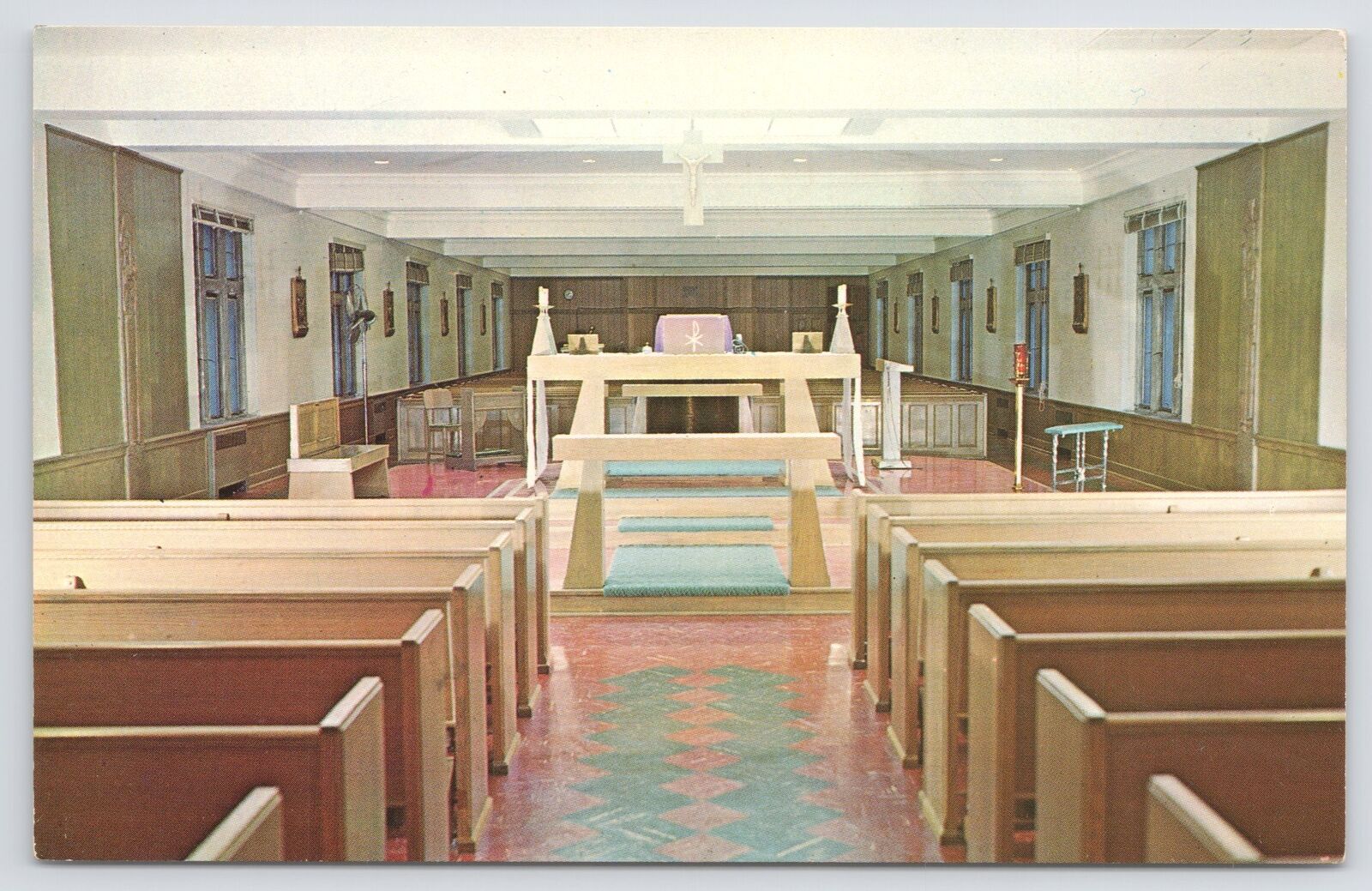 Davenport Iowa~Sacred Heart Chapel Interior @ Marycrest College~Vintage Postcard
