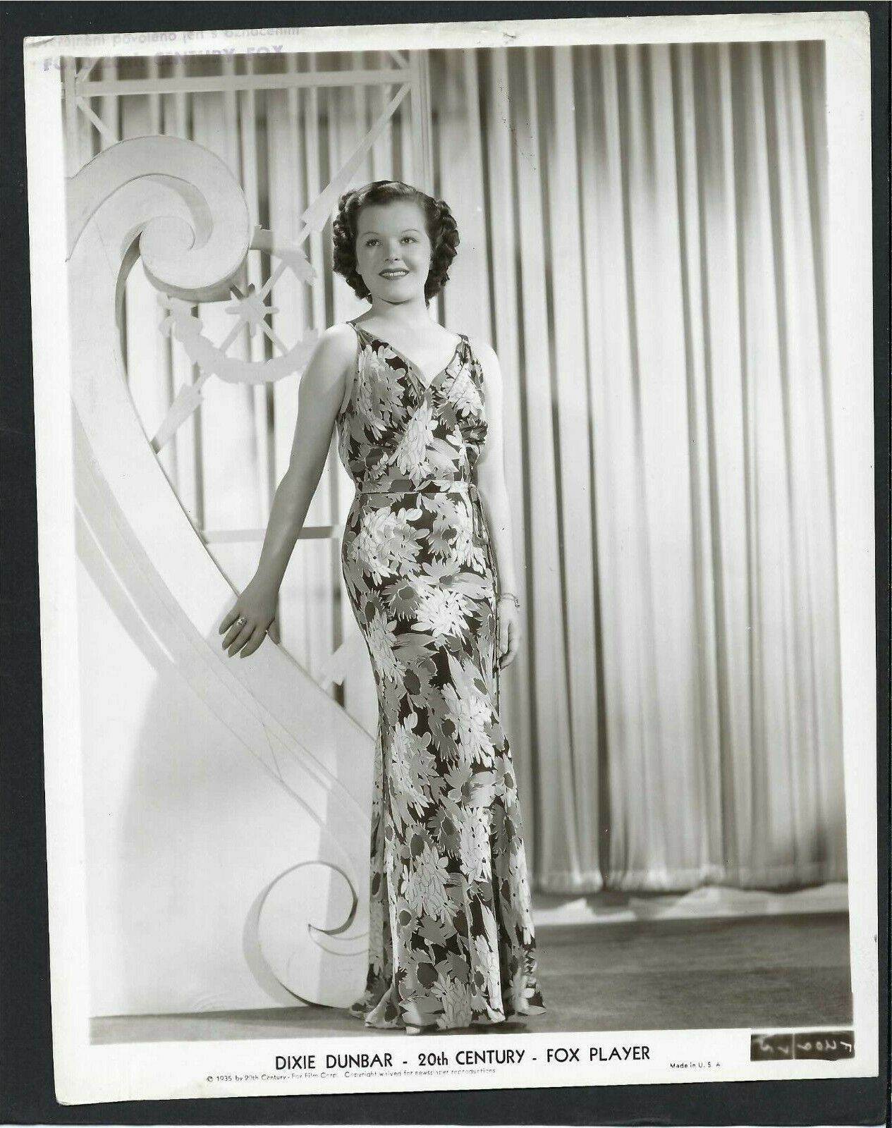 DIXIE DUNBAR ACTRESS VINTAGE 20th CENTURY-FOX 1935 ORIGINAL PHOTO