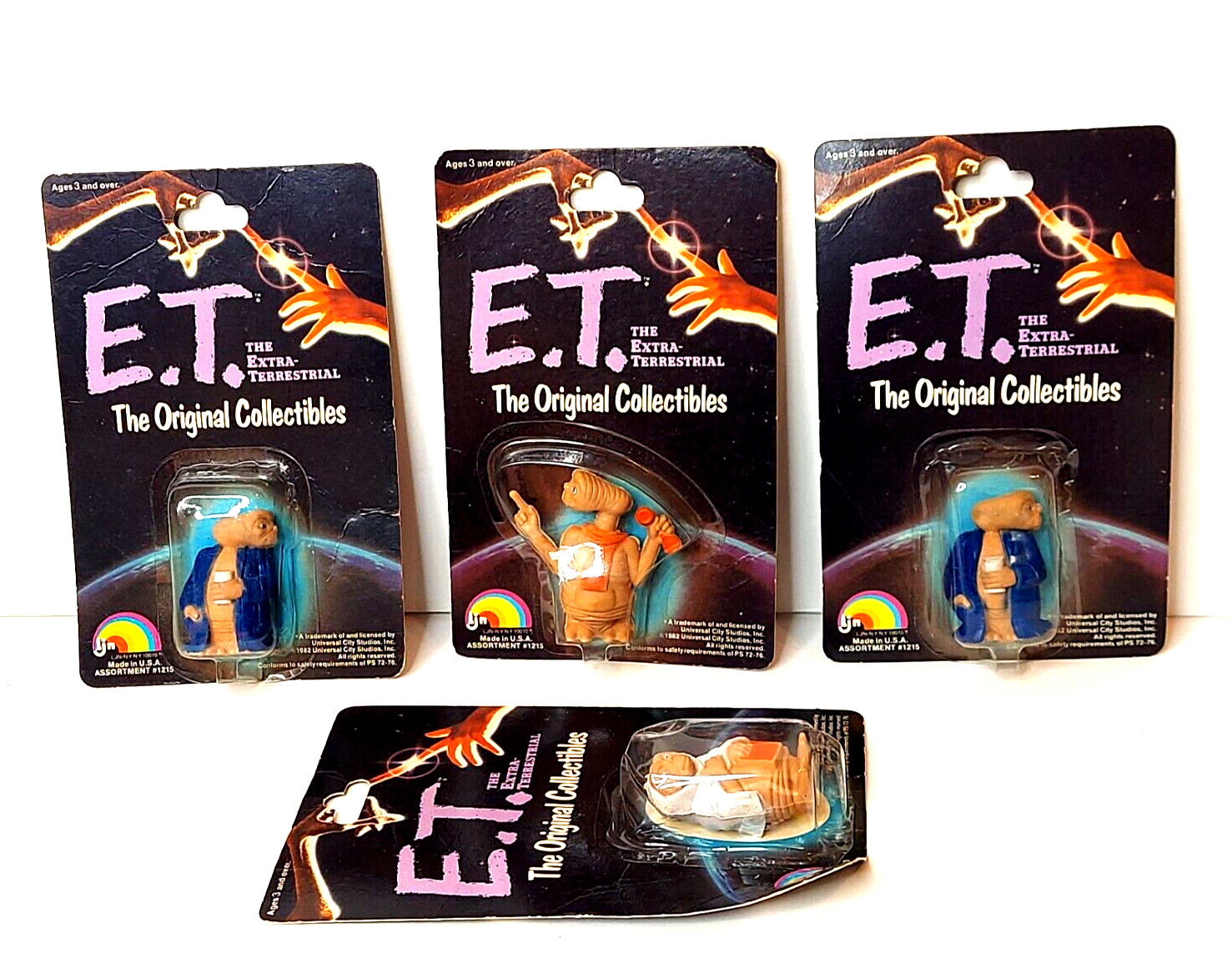 1982 E.T. The Original Collectibles Figurines Lot of 4 original packaging #1215