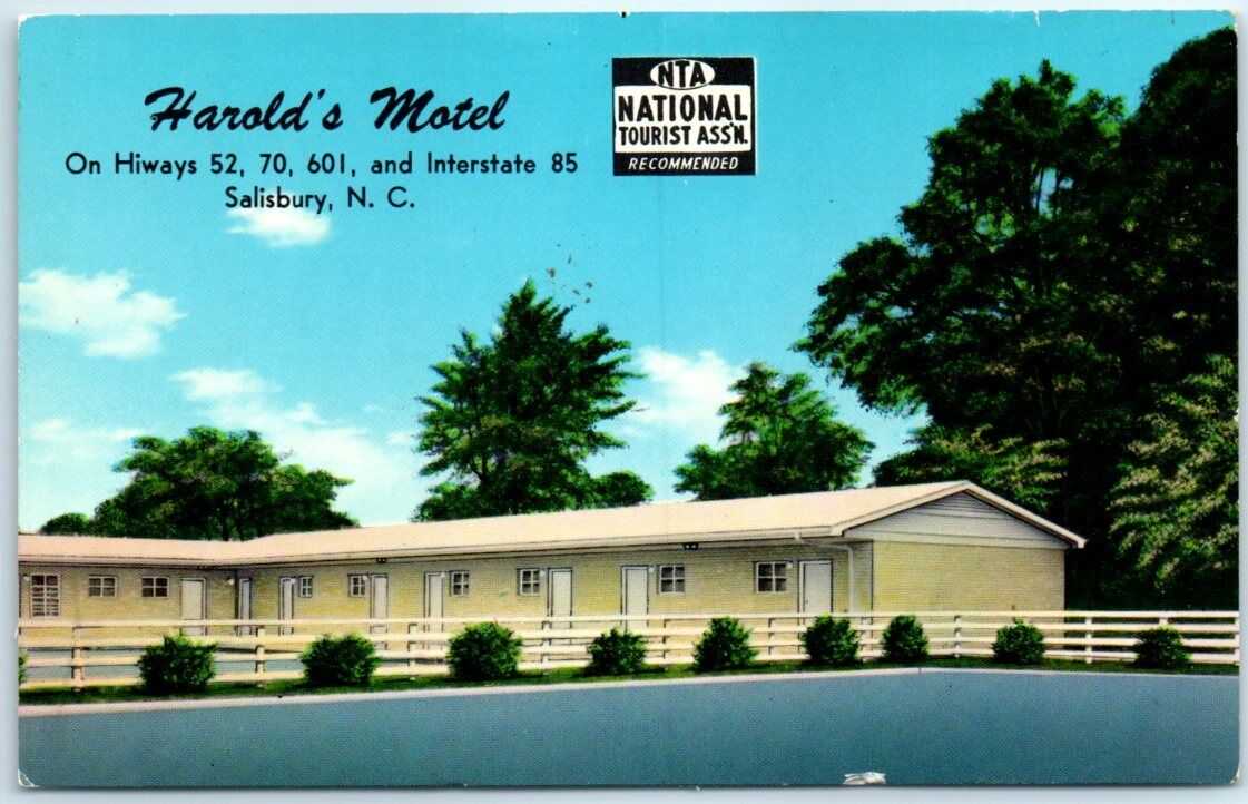 Postcard - Harold\'s Motel - Salisbury, North Carolina