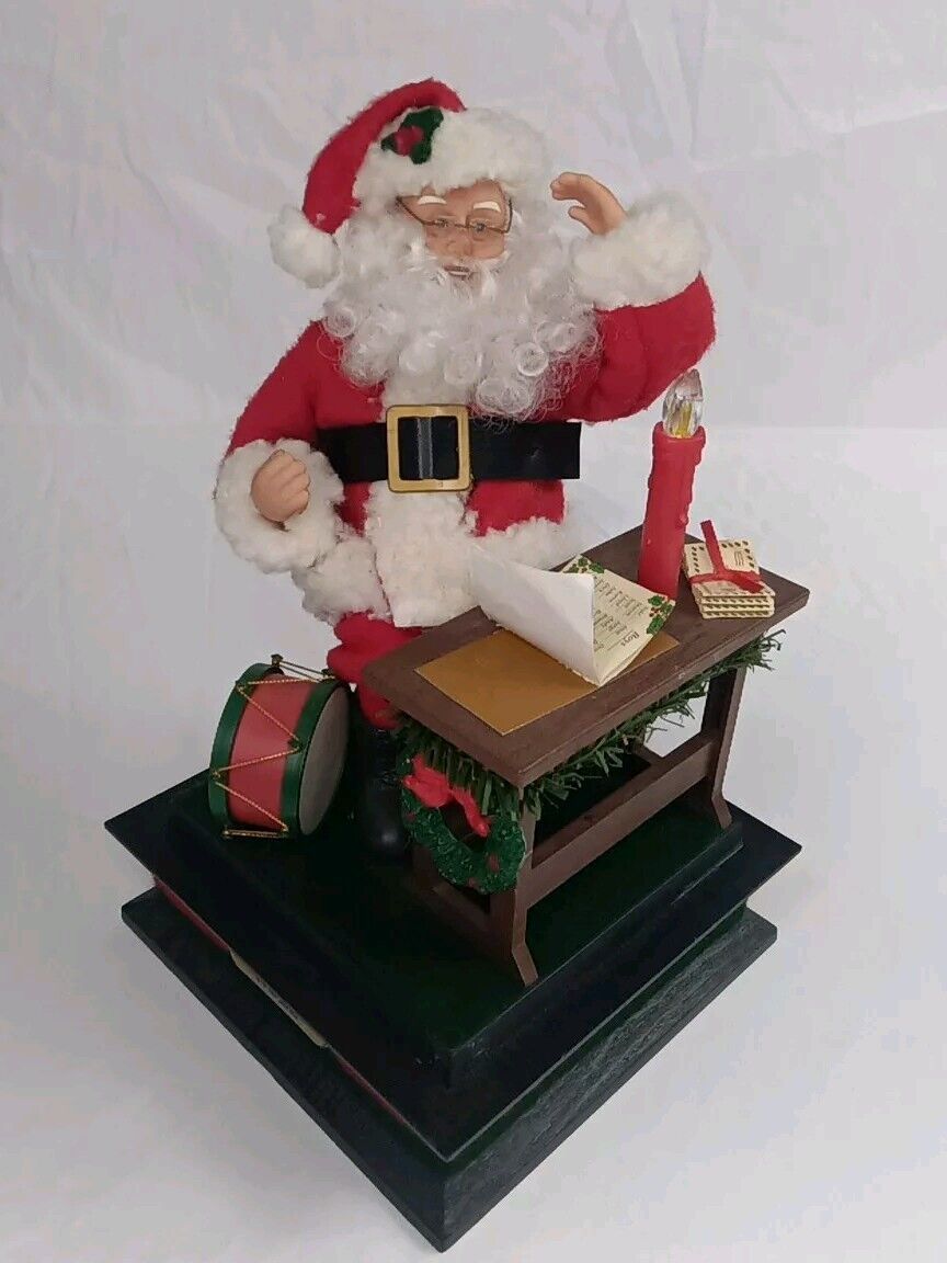 Vintage Santa Claus Music Display With Lighted Candle 11\