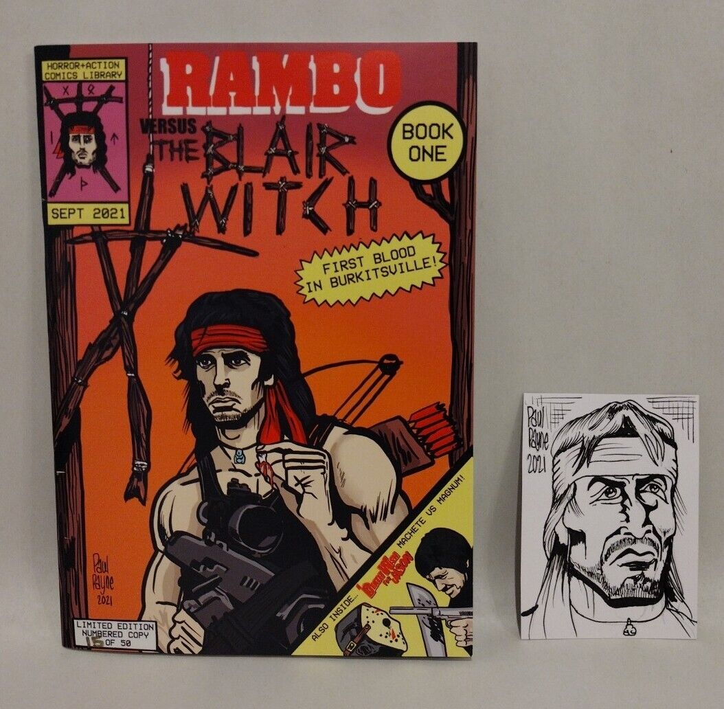 Rambo Versus Blair Witch #1 (2021) Fan Made Parody Comic W Original Sketch Card