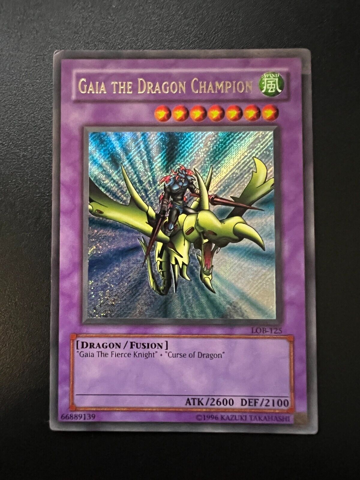 Gaia the Dragon Champion LOB-125 Ultra Name Misprint Light Play+ Yugioh