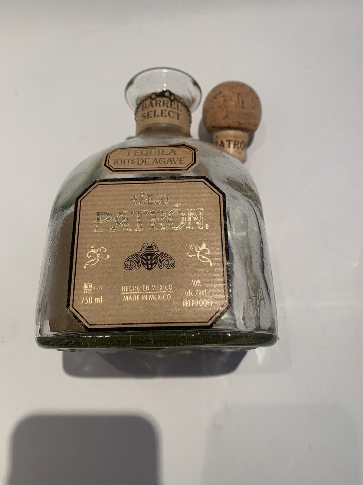 Rare PATRON Anejo Barrel Select Tequila Bottle 750 ml (Empty Bottle 260/324