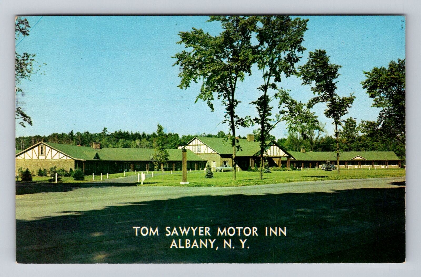 Albany NY-New York, Tom Sawyer Motor Inn Advertising, Vintage c1957 Postcard