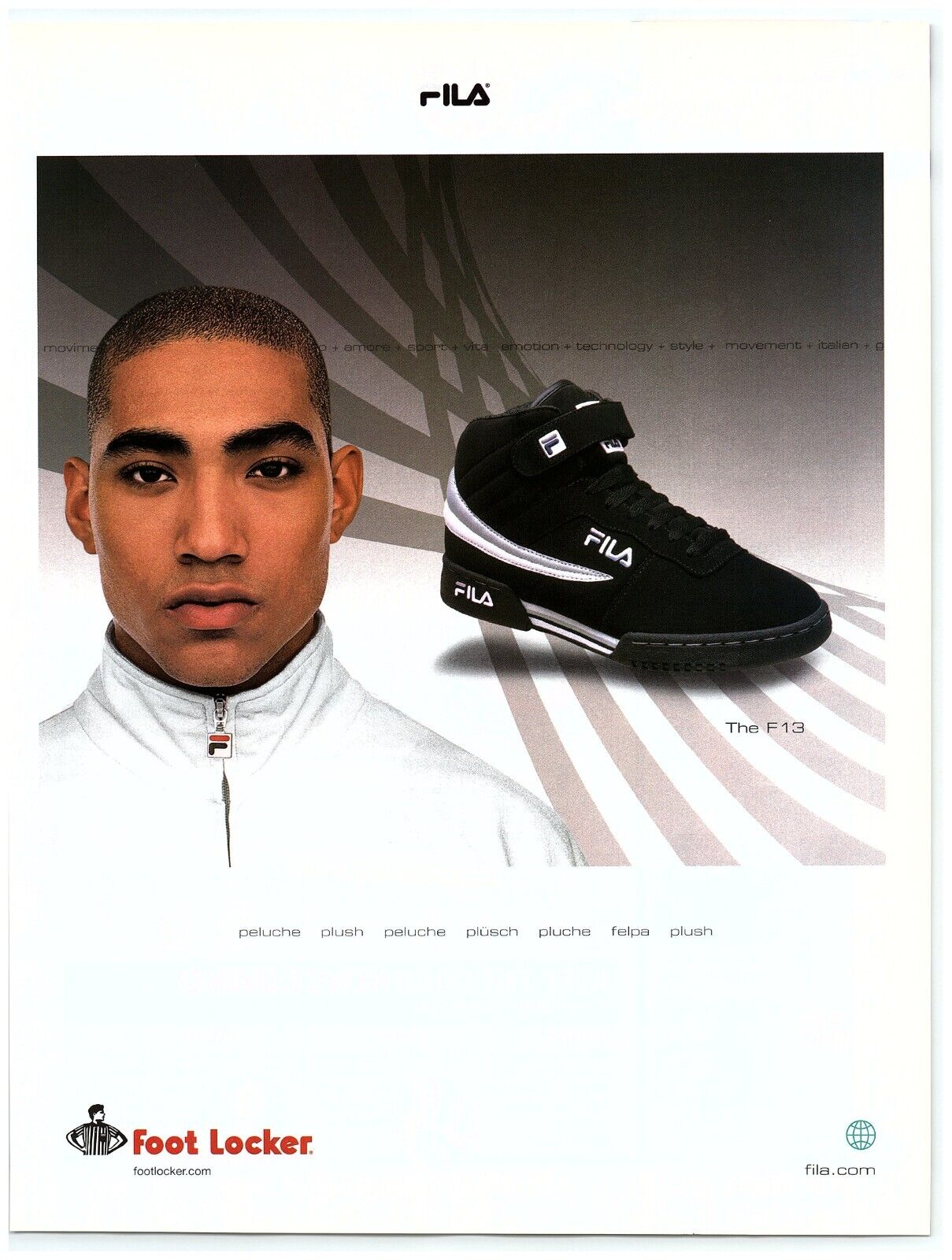 2004 Fila F-13 Basketball Sneaker Print Ad, Foot Locker Plush Style Sport Amore