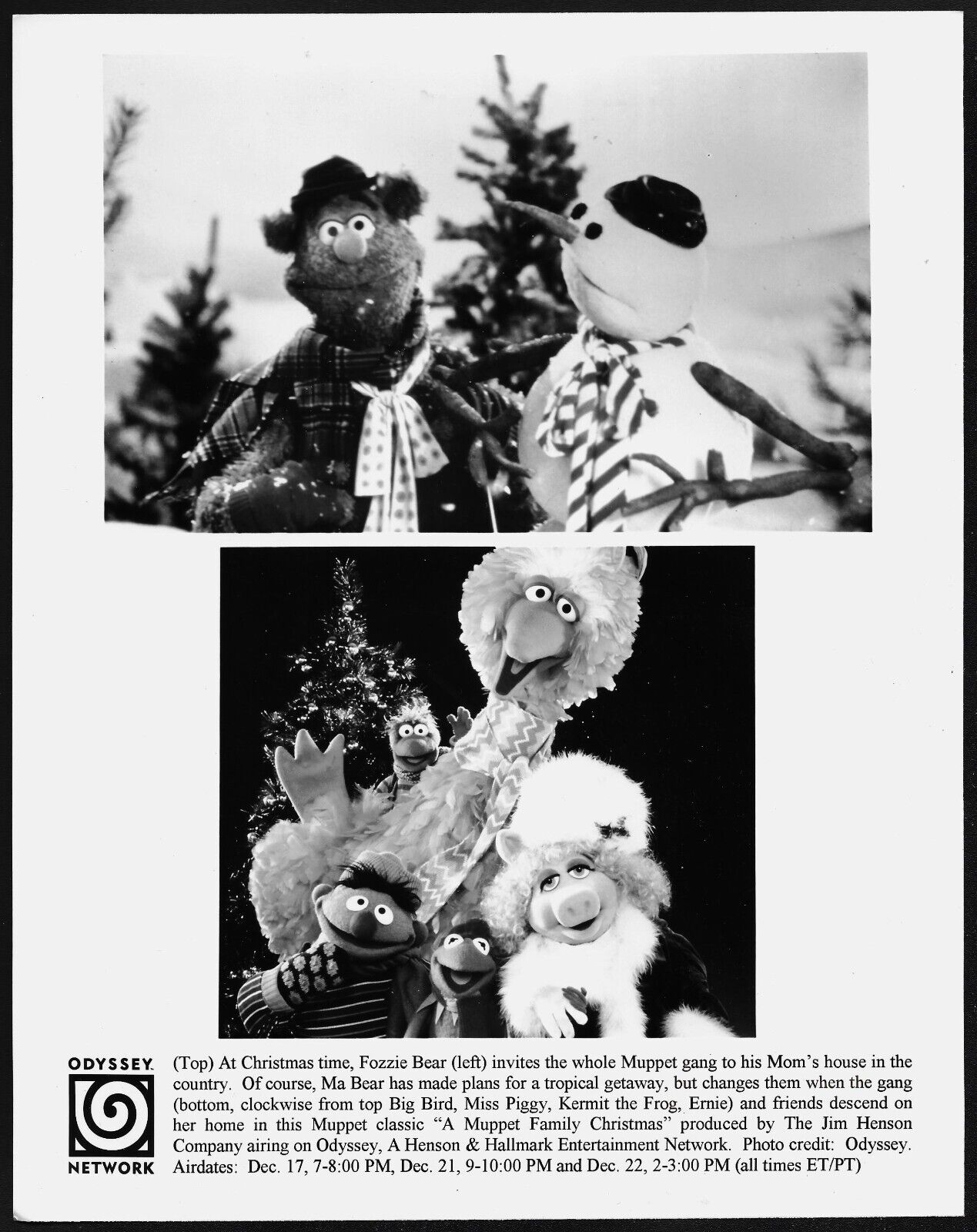 A Muppet Family Christmas Original 1980s Promo Photo Kermit Miss Piggy Big Bird