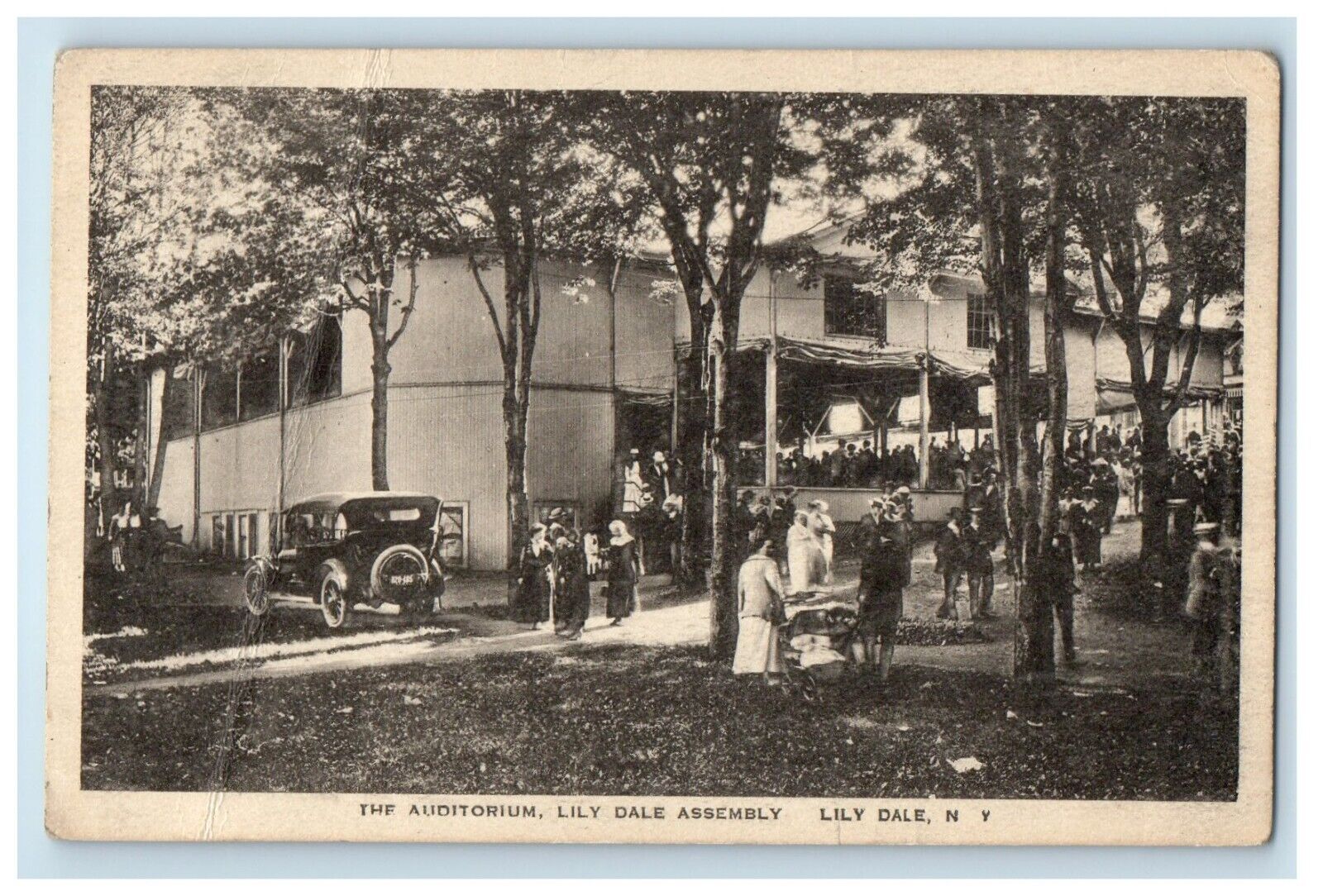 c1930's The Auditorium Lily Dale Assembly Car Lily Dale New York NY Postcard