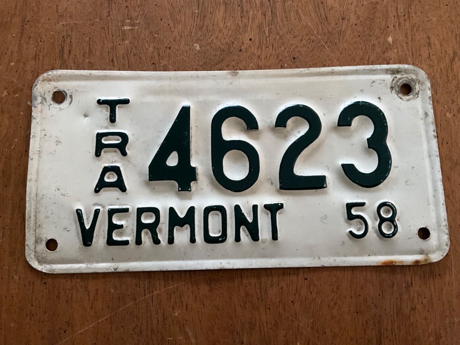 1958 Vermont Trailer License Plate Tag 4623