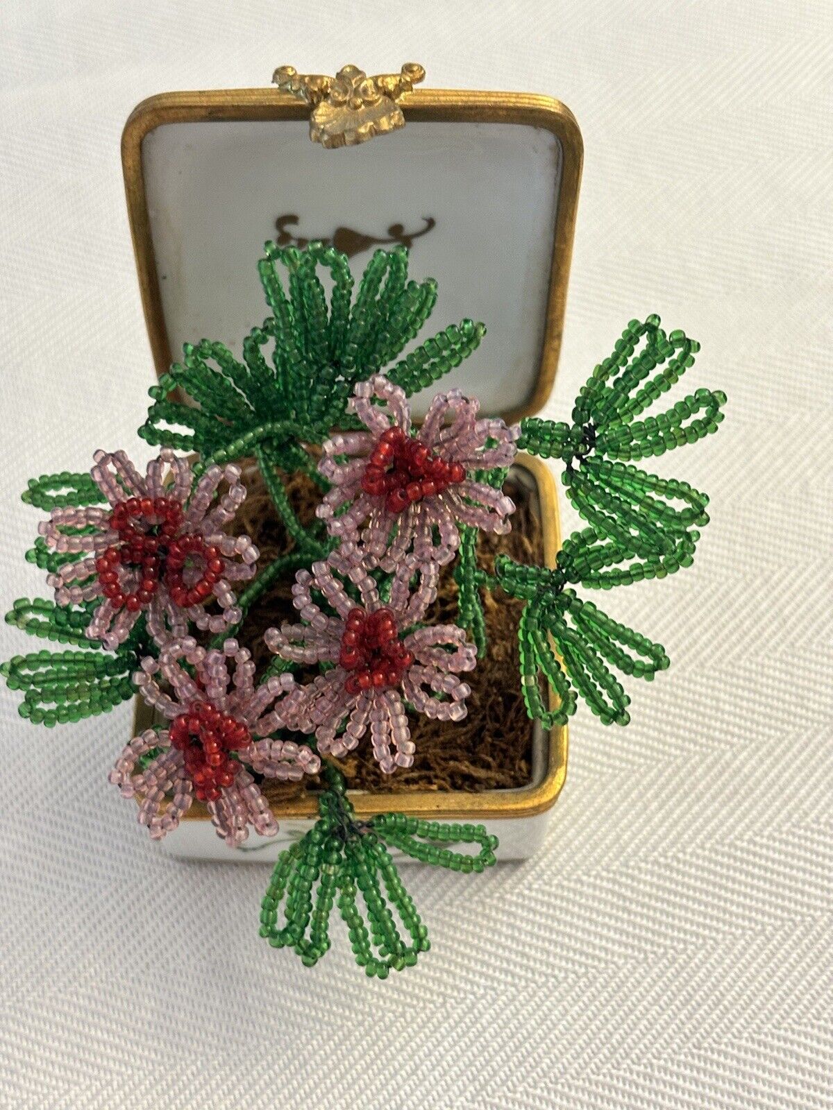 Vintage Limoges Flower Trinket Box Made In France for Bonwit Teller. Just Lovely