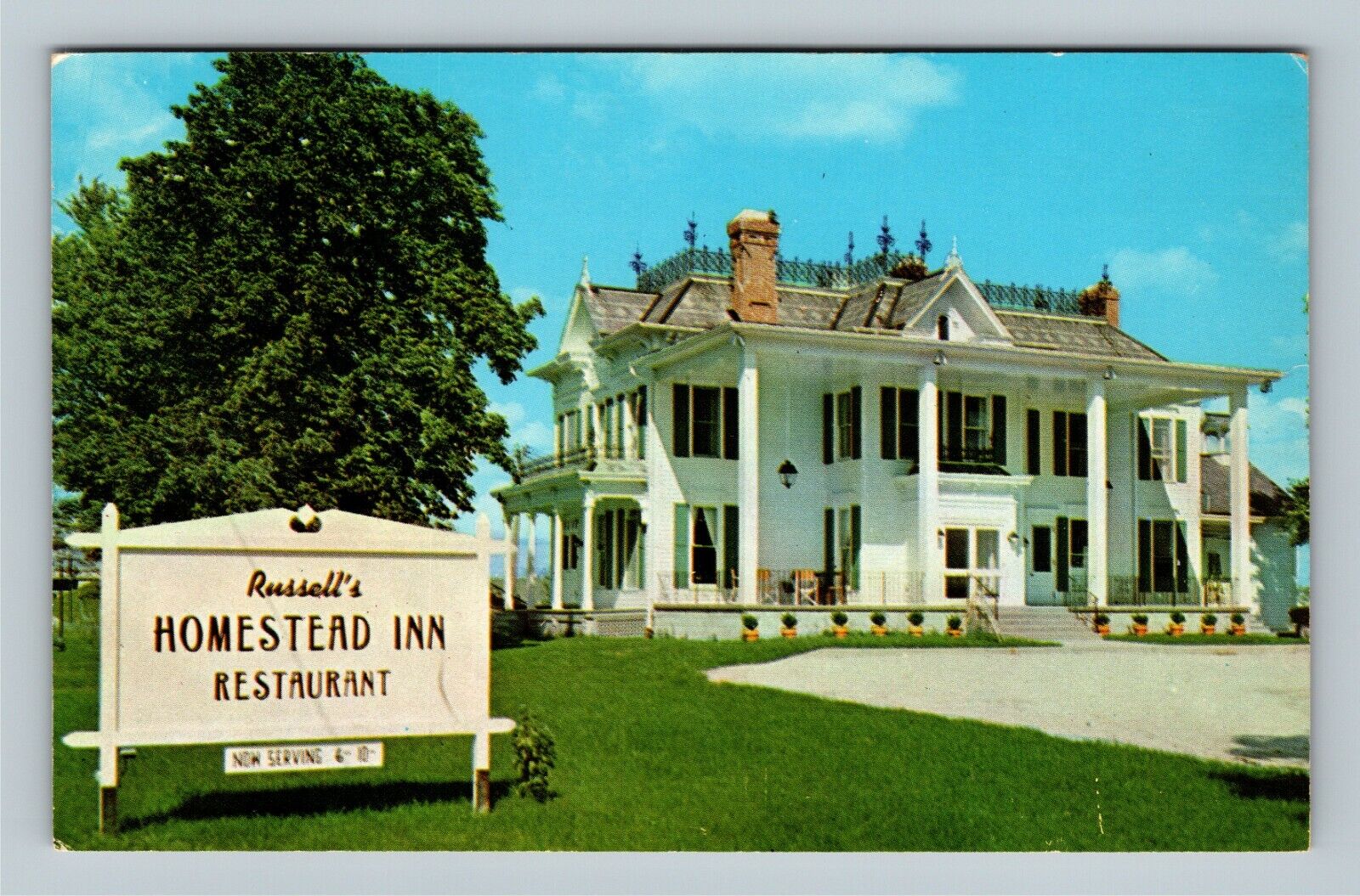 Milan OH, Russell's Homestead Inn, Ohio Vintage Postcard