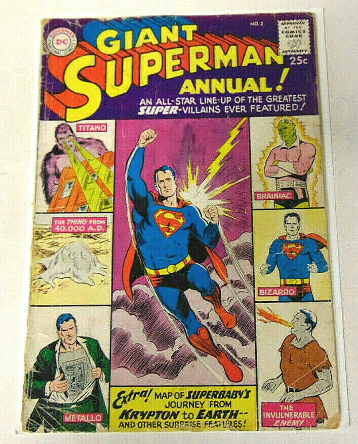 Superman Annual #2 1960 DC Comics Giant Brainiac Bizarro Metallo Titano